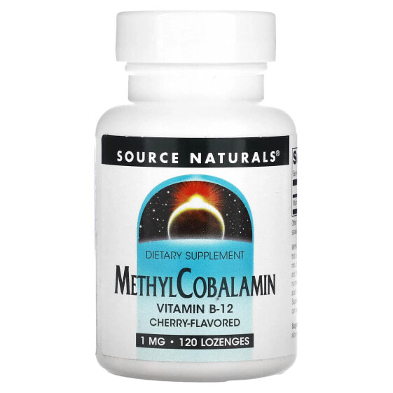 Витамин B12 Метилкобаламин, Source Naturals, Вишня, 1 мг, 120 леденцов