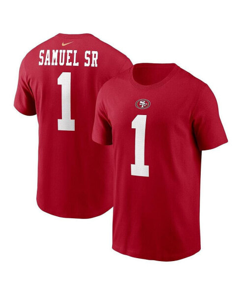 Men's Deebo Samuel Sr Scarlet San Francisco 49ers Player Name Number T-Shirt