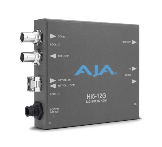 AJA HI5-12G-TR - Grey - 4096 x 2160 - - - 480i,576i,720p,1080i,1080p,2160p - BNC - HDMI + RCA - 100 - 240 V