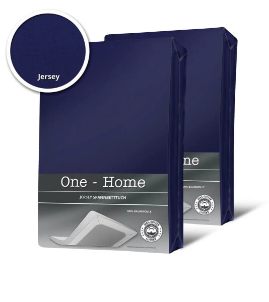 Простыня One-Home Jersey navy blau 140x200 см