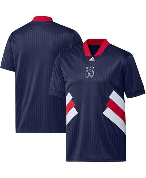 Футболка мужская Adidas Ajax Футбольная икона с вышивкой синего цвета