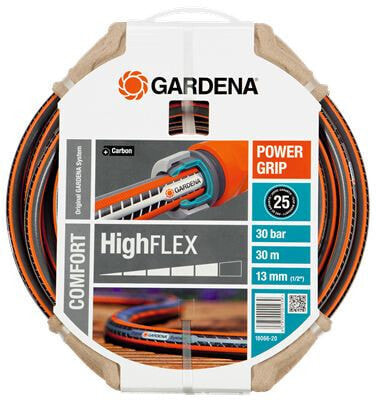 Шланг GARDENA HighFLEX 30 м, наземный, черный, оранжевый, текстиль, 30 бар, 1.3 см