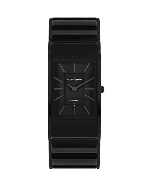 Men's Dublin Watch with High-Tech Ceramic Strap, Solid Stainless Steel IP-Black, 1-1939