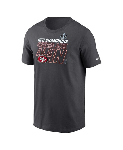 Men's Anthracite San Francisco 49ers 2023 NFC Champions Locker Room Trophy Collection T-shirt