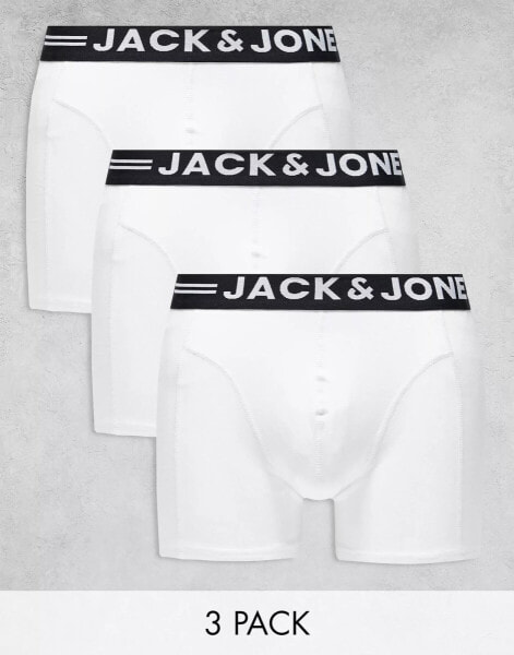 Jack & Jones 3 pack trunks in white