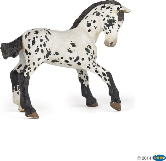 Фигурка Russell Подставка с Черным Пятнистым Жеребенком Papo Black Appaloosa Foal (51540) (Черный Аппалуза Жеребенок)