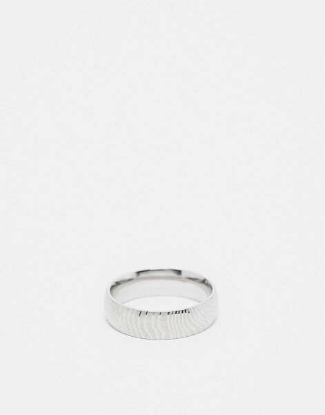 ASOS DESIGN waterproof stainless steel band ring in silver tone