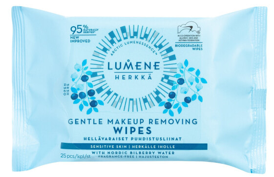 Lumene Gentle Makeup Removing Wipes Деликатные влажные салфетки для снятия макияжа 25 шт.
