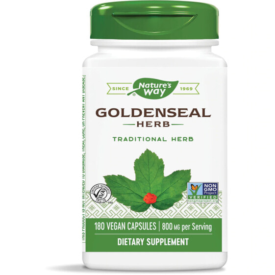 Nature's Way Goldenseal Herb Трава желтокорня 800 мг 100 веганских капсул