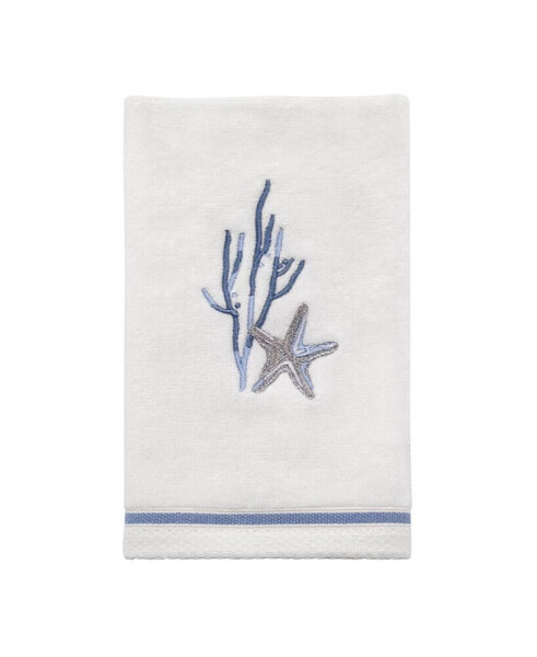 Abstract Coastal Seashells & Coral Fingertip Towel, 11" x 18"