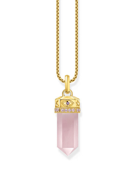 Thomas Sabo PE955-995-9 Gold-plated pendant w. rose-coloured rose quartz crystal