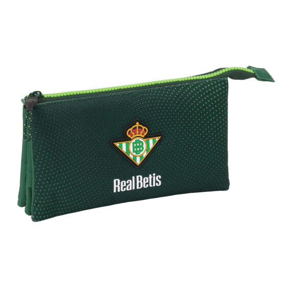 Тройной пенал Real Betis Balompié Зеленый 22 x 12 x 3 cm