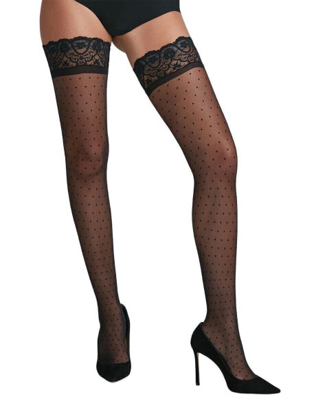 Commando Chic Dot Thigh High Tights - HF040