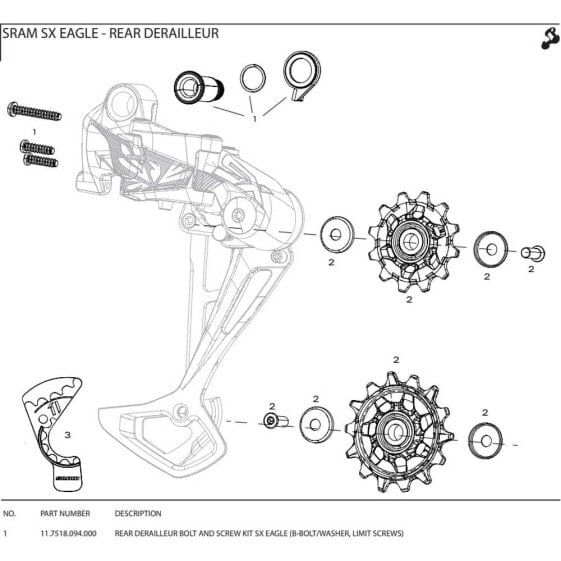 Запчасть для заднего переключателя SRAM SX Eagle.