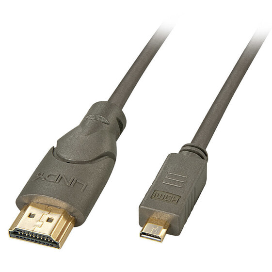 Lindy HDMI to Micro HDMI Cable 2m - 2 m - HDMI Type A (Standard) - HDMI Type D (Micro) - 1920 x 1200 pixels - Black - Gold