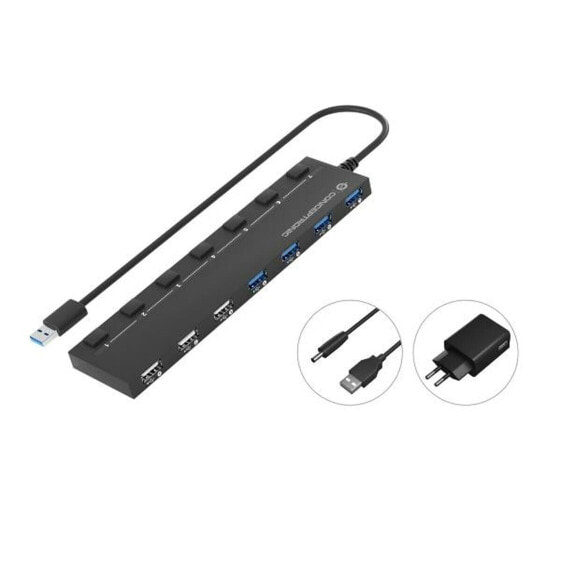 USB-разветвитель Conceptronic 110516907101 Чёрный 90 cm 7-в-1 (1 штук)