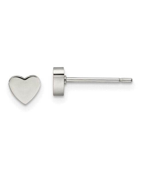 Stainless Steel Polished Heart Earrings