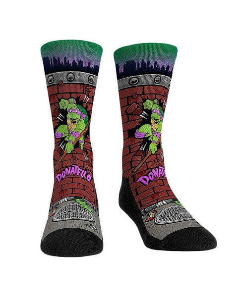 Rock Em Socks Men's and Women's Teenage Mutant Ninja Turtles Donatello Breakout Crew Socks