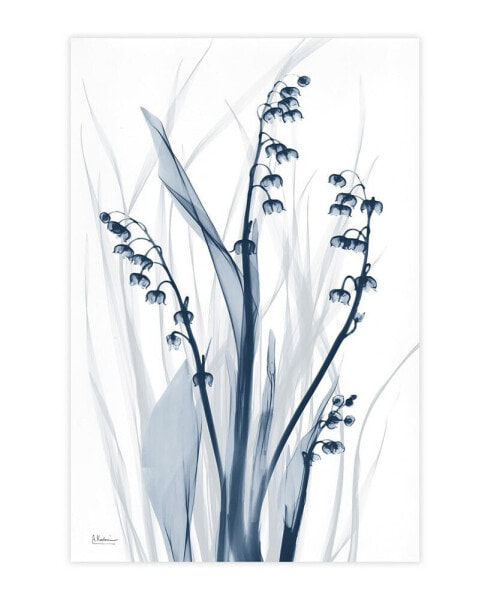 "Radiant Blues 2" Frameless Free Floating Tempered Glass Panel Graphic Wall Art, 48" x 32" x 0.2"