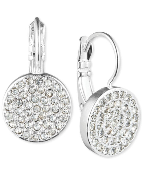 Crystal Pavé Disc Drop Earrings