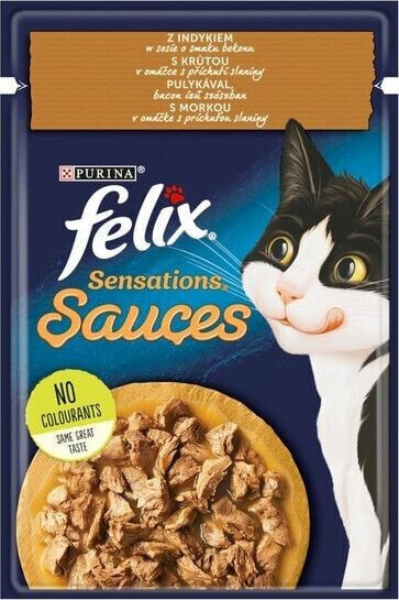 Nestle FELIX sasz.85g SENSATIONS INDYK w sosie bekonowym /26