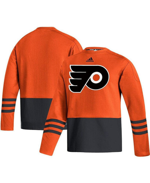 Мужской свитер Adidas с вышивкой "Филадельфия Флайерз" цвета оранжевого АЭРОРЕДИ