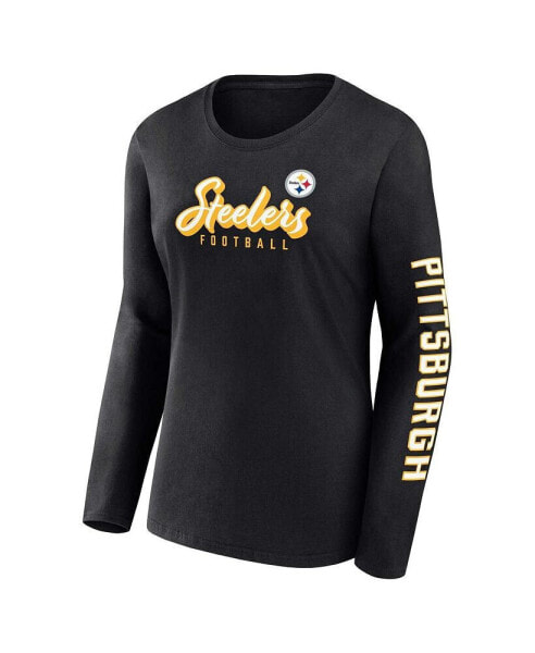 Women's Black, White Pittsburgh Steelers Two-Pack Combo Cheerleader T-shirt Set
