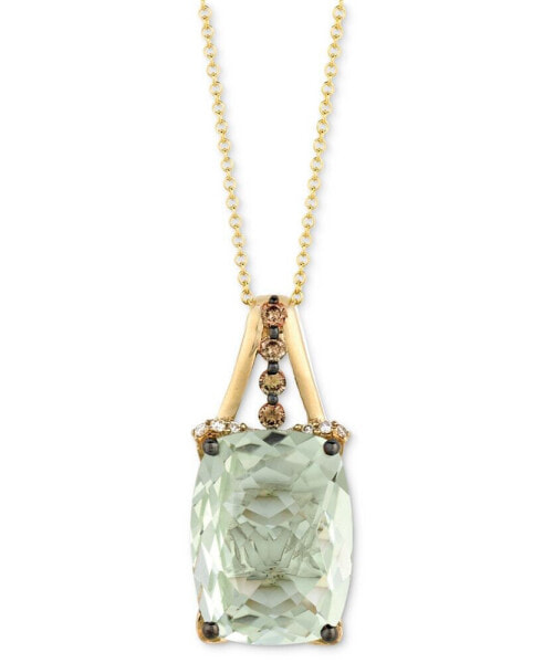 Le Vian mint Julep Quartz (9-3/4 ct. t.w.) & Diamond (1/3 c.t t.w.) 18" Pendant Necklace in 14k Gold