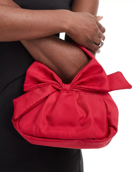 True Decadence bow detail grab bag in red