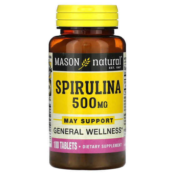 Mason Natural, Спирулина, 500 мг, 100 таблеток