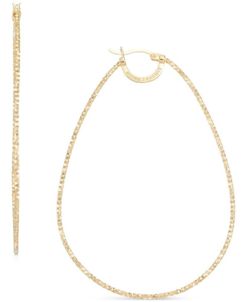 Textured Pear-Shaped Hoop Earrings in 18k Gold-Plated Sterling Silver