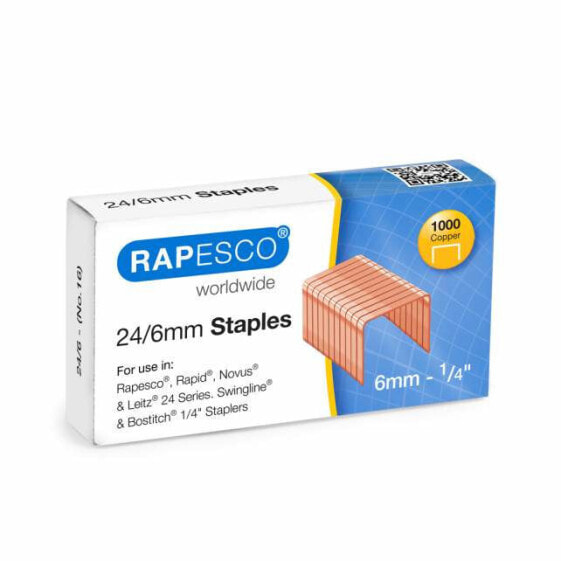 Rapesco S24600Z3 - Staples pack - 24/6 - 6 mm - 1000 staples - Copper - Copper