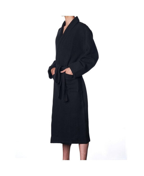 Men's Cotton Blend Shawl Robe Lightweight Kimono Knit Spa Bathrobe