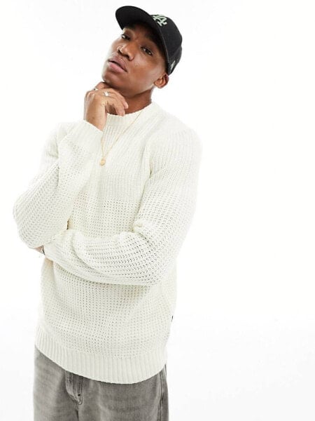 ONLY & SONS ribbed knit jumper in white