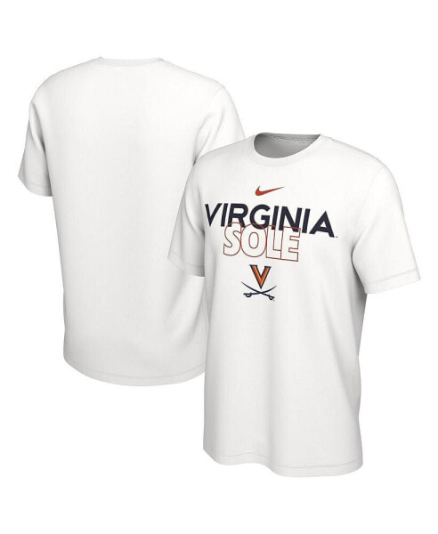 Men's White Virginia Cavaliers On Court Bench T-shirt