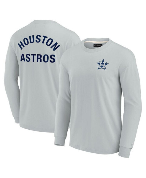 Men's and Women's Gray Houston Astros Super Soft Long Sleeve T-shirt