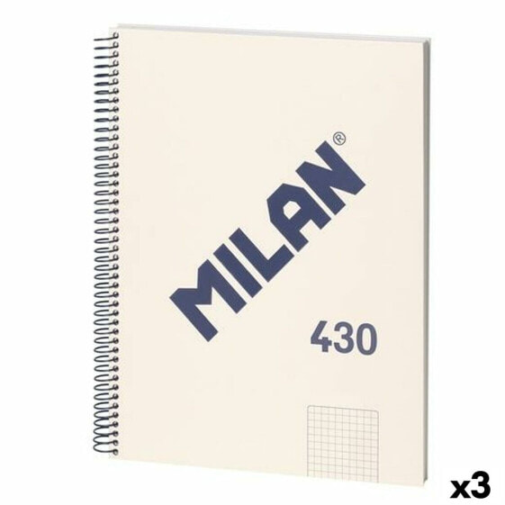 Блокнот Milan 430 Бежевый A4 80 Листья (3 штук)