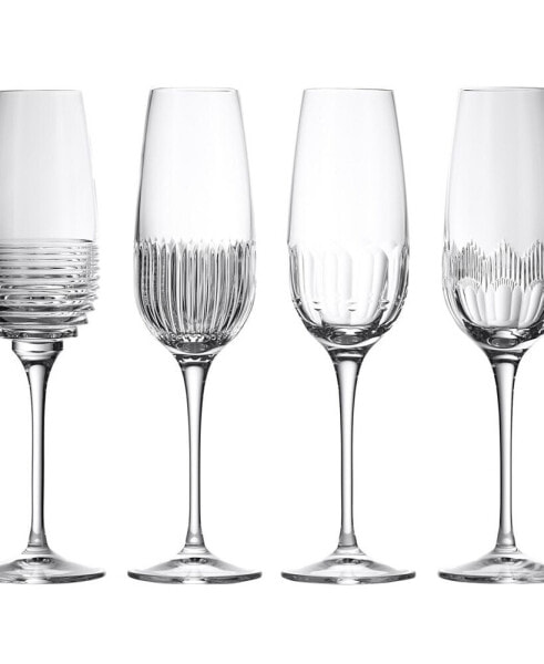 Mixology Flute 11oz, Mixed Set of 4