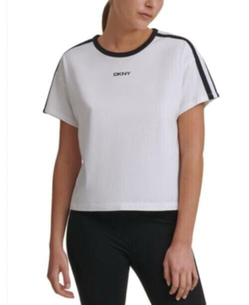 Dkny Sport 275771 Women's Cropped Ringer T-Shirt Size X-large white