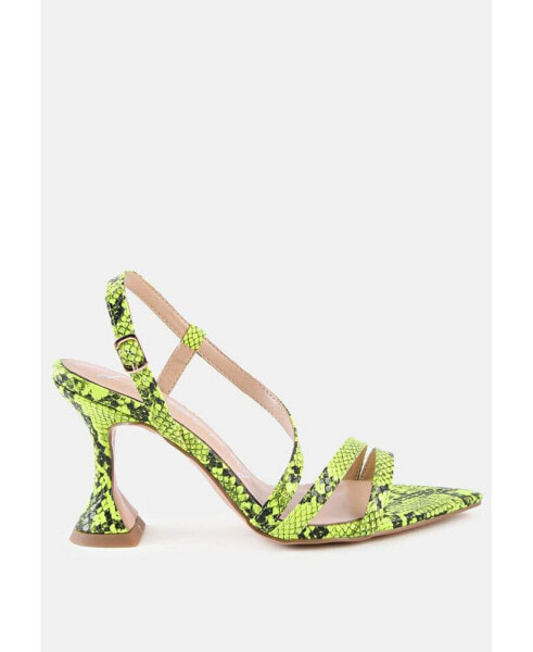 Cherry Tart Snake Print Spool Heel Sandals