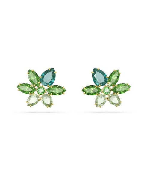 Crystal Mixed Cuts Flower Gema Stud Earrings