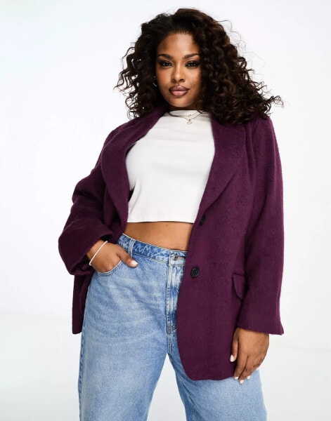 COLLUSION Plus oversized textured blazer in purple