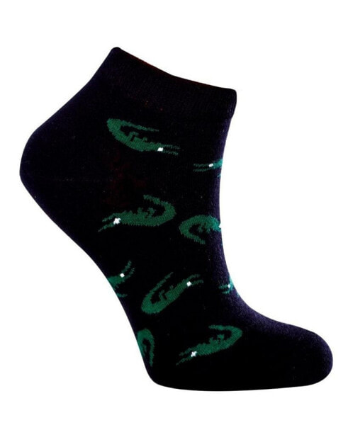 Women's Alligator W-Cotton Novelty Ankle Socks with Seamless Toe, Pack of 1