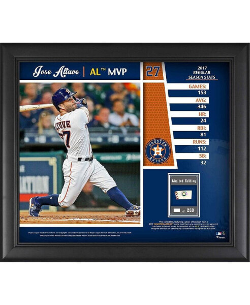 Jose Altuve Houston Astros Framed 15" x 17" 2017 AL MVP Collage with a Piece of 2017 Game-Used Baseball