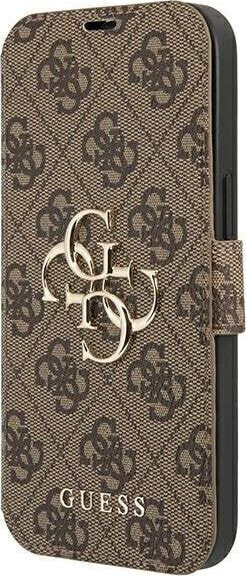 Guess Guess GUBKP13L4GMGBR iPhone 13 Pro / 13 6,1" brązowy/brown book 4G Big Metal Logo