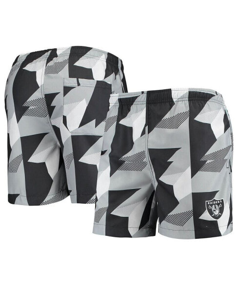 Плавки мужские FOCO черно-серые с геометрическим принтом Las Vegas Raiders.