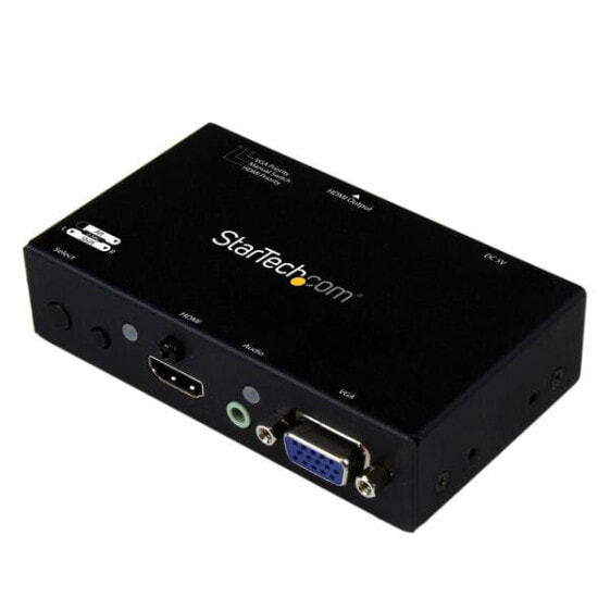 StarTech.com 2x1 HDMI + VGA to HDMI Converter Switch w/ Automatic and Priority Switching – 1080p - HDMI/VGA - Black - 1920 x 1080 (HD 1080) - 1920 x 1200 (WUXGA) - 1080p - 1290 x 1200 pixels - 7.1 channels