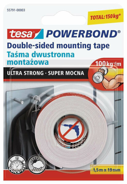 TESA Double -Sided Powerbond 1,5 м x 19 мм Ultra Slour лента