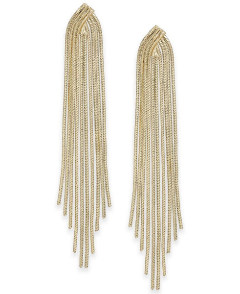 Gold-Tone Snake Chain Multi-Row Statement Earrings, Created for Macy's