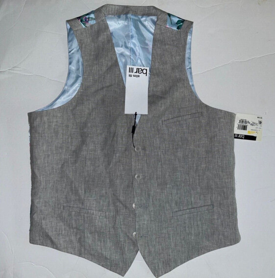 Bar III Men's Slim Fit Linen Suit Vest grey M